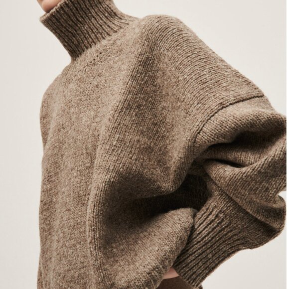 babaa jumper no17 turtleneck sweater in dark mist/brown - OS - Picture 8 of 12